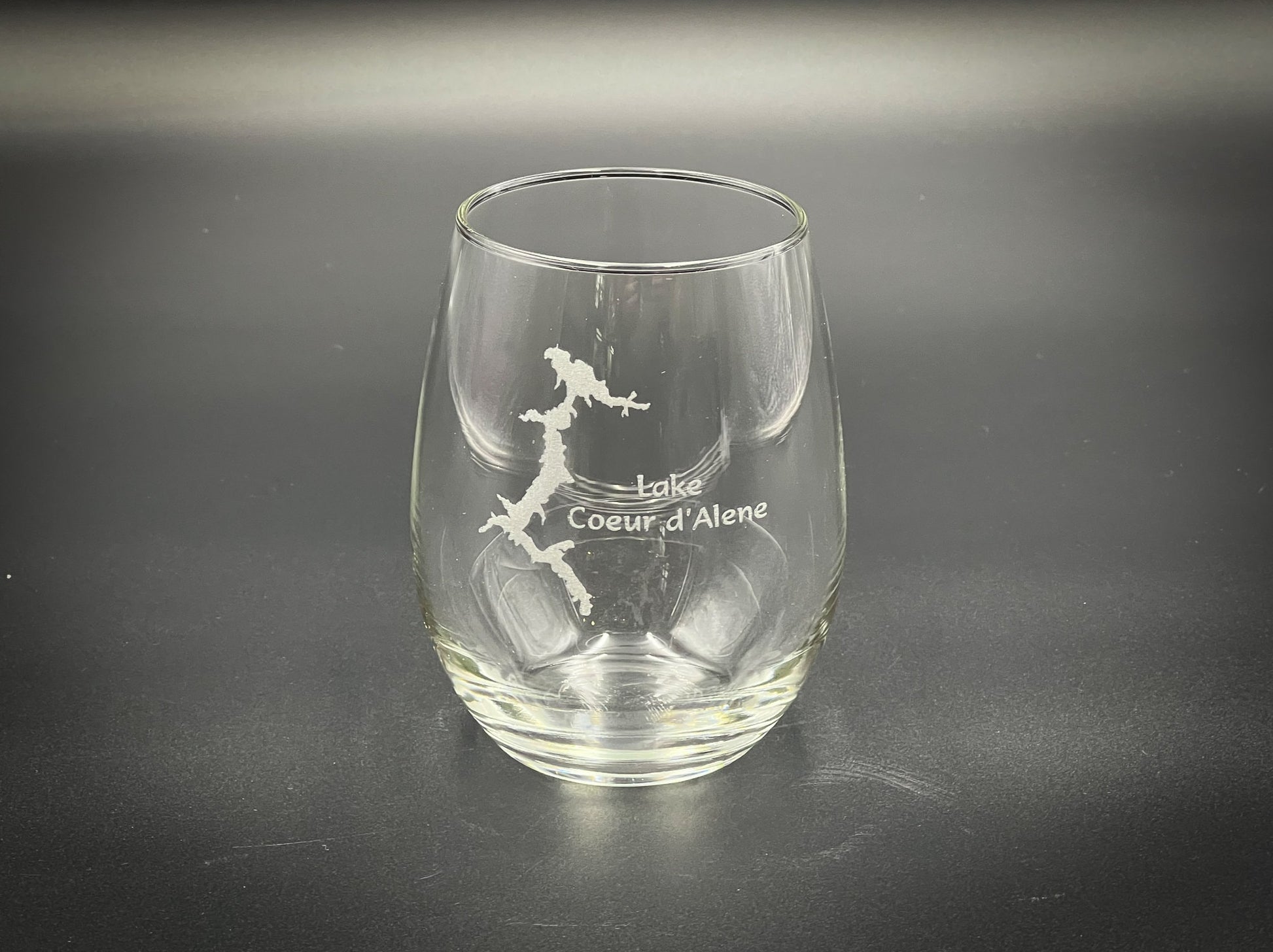 Lake Coeur d' Alene Idaho - 15 oz Stemless Wine Glass - Lake Life Gift