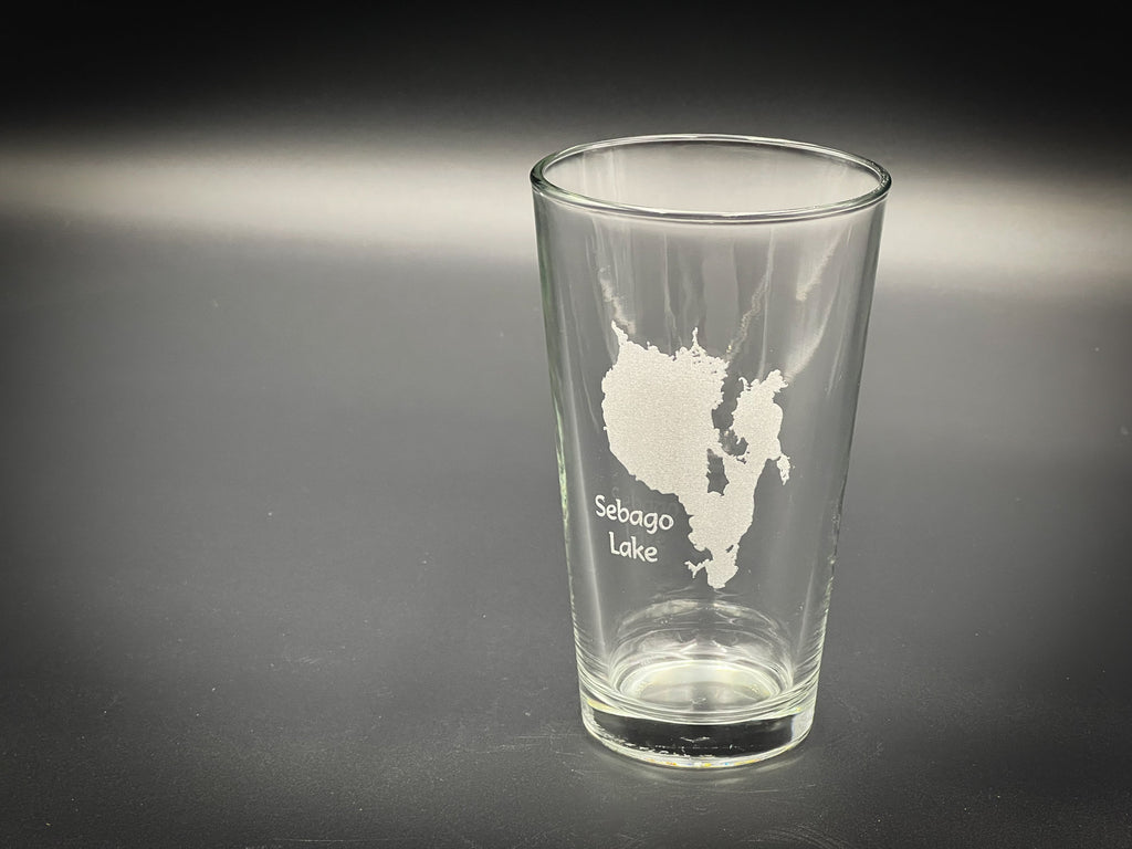 Sebago Lake - Maine Lake Life - Laser engraved pint glass