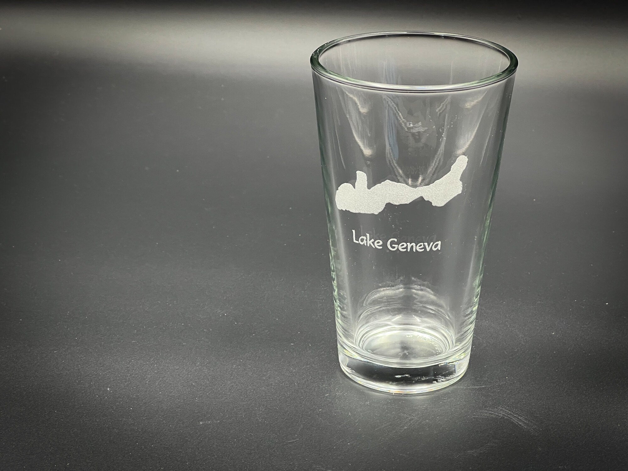 Lake Geneva Wisconsin - Laser engraved pint glass