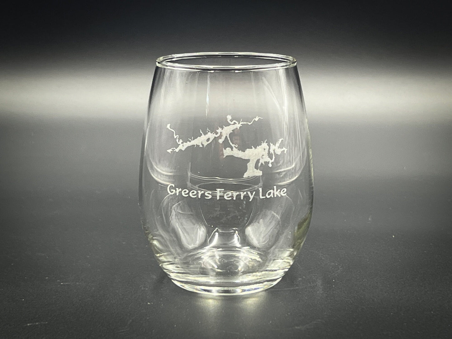 Greers Ferry Lake Arkansas - 15 oz Stemless Wine Glass - Lake Life Gift