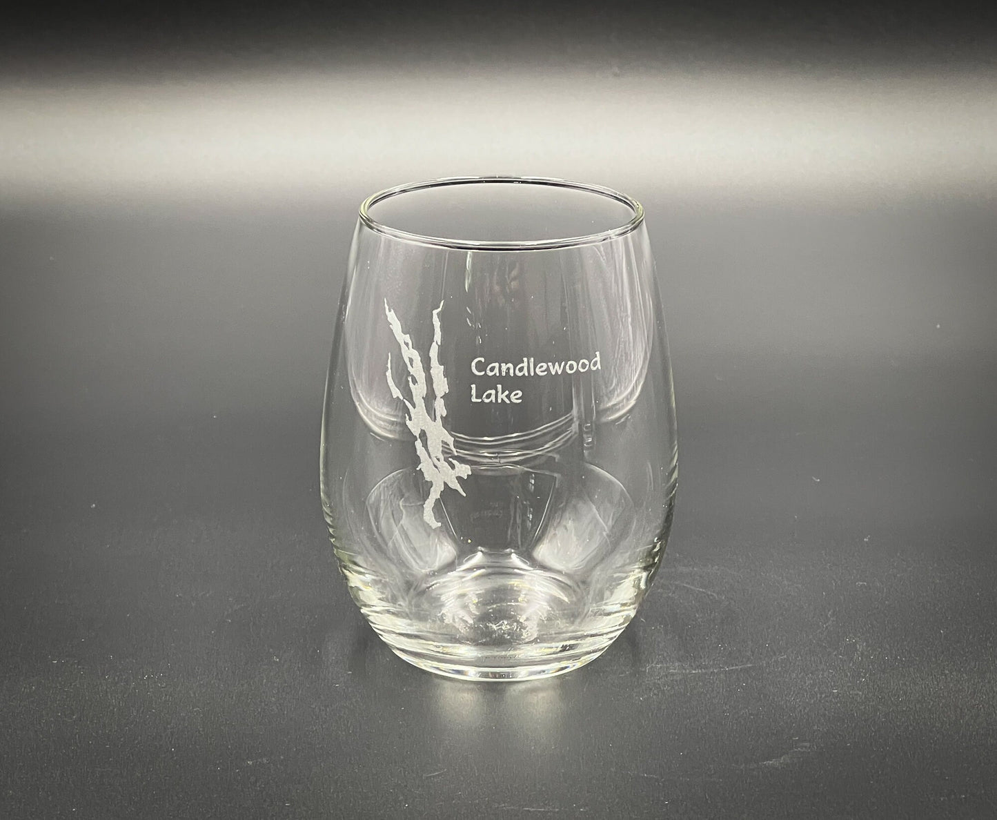 Candlewood Lake - Connecticut - Lake Life - stemless wine engraved glass