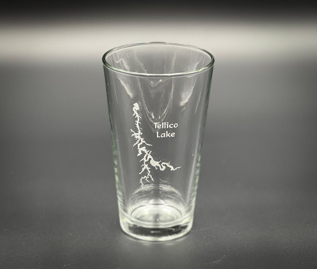 Tellico Lake Tennessee - Laser engraved pint glass - dishwasher safe!
