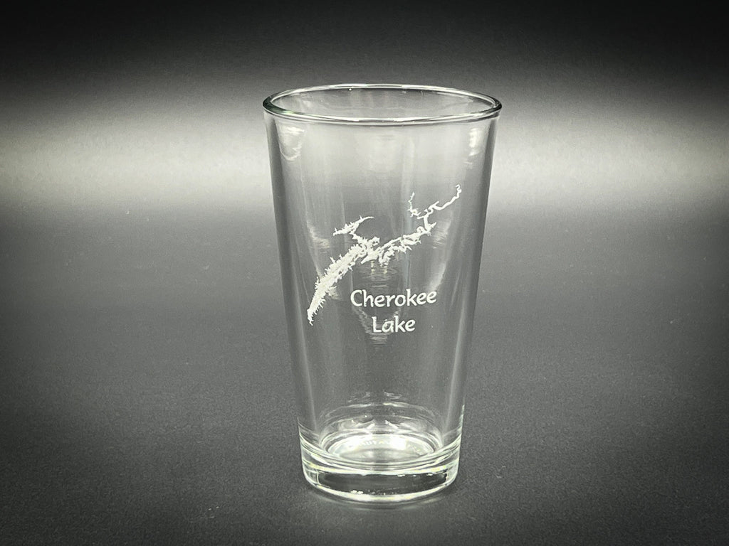 Cherokee Lake Tennessee - Laser engraved pint glass