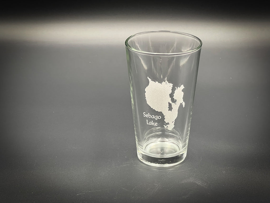 Sebago Lake - Maine Lake Life - Laser engraved pint glass