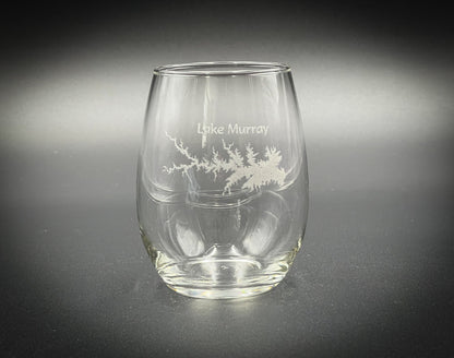 Lake Murray - Lake Life - South Carolina - Laser engraved wine glass