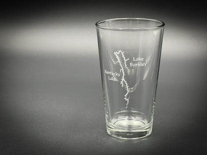 Kentucky Lake and Lake Barkley Kentucky - Lake Life - Laser engraved pint glass