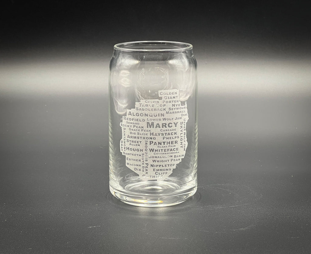 46 High Peaks Adirondack Park 16 oz Can Glass