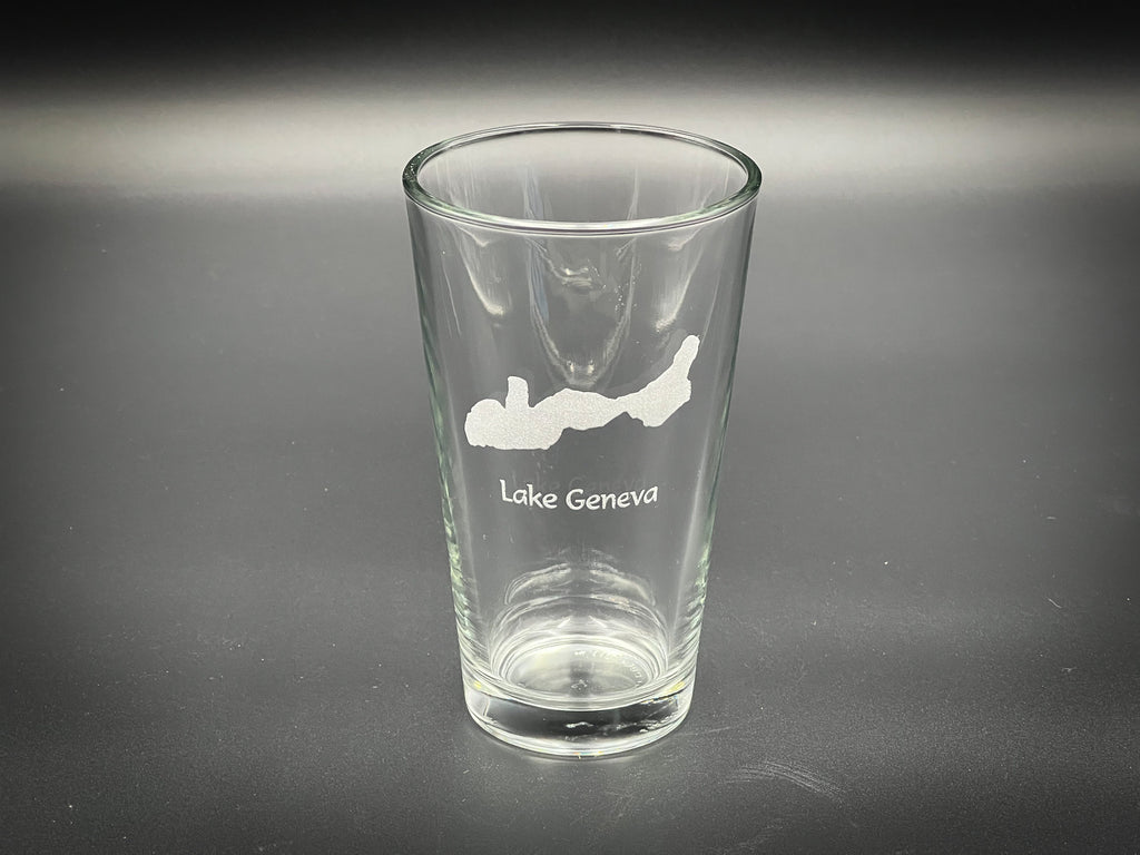 Lake Geneva Wisconsin - Laser engraved pint glass