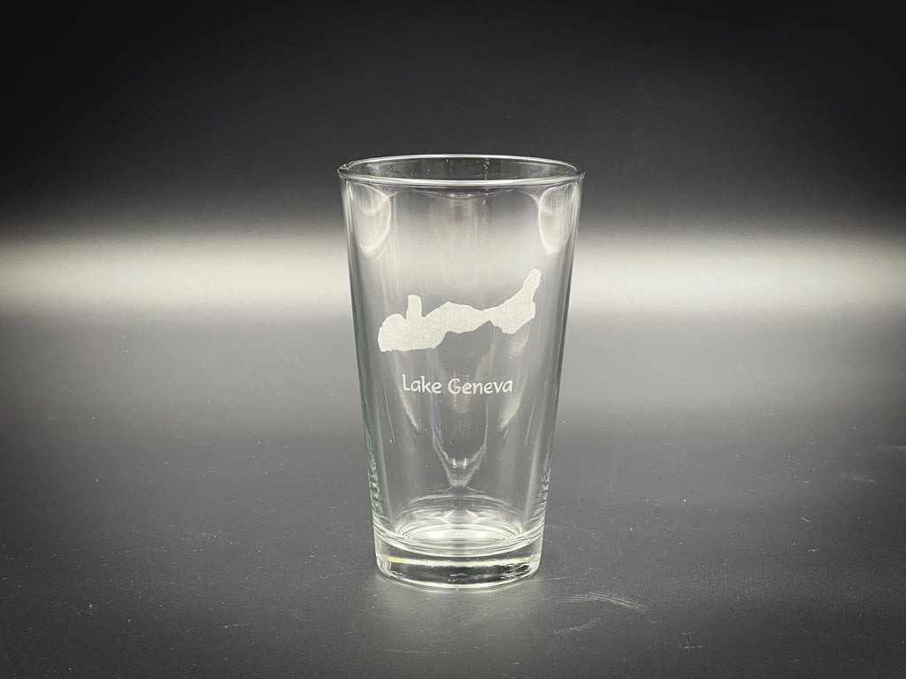Lake Geneva Wisconsin - Laser engraved pint glass