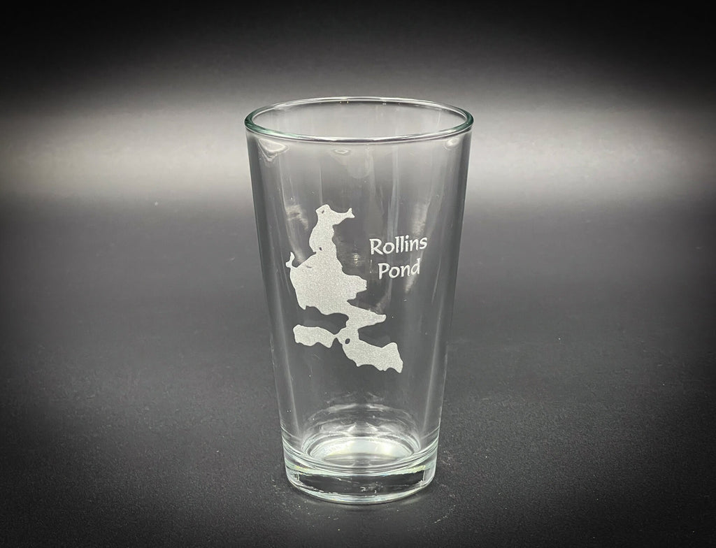 Rollins Pond New York - Adirondack lakes - Laser engraved pint glass