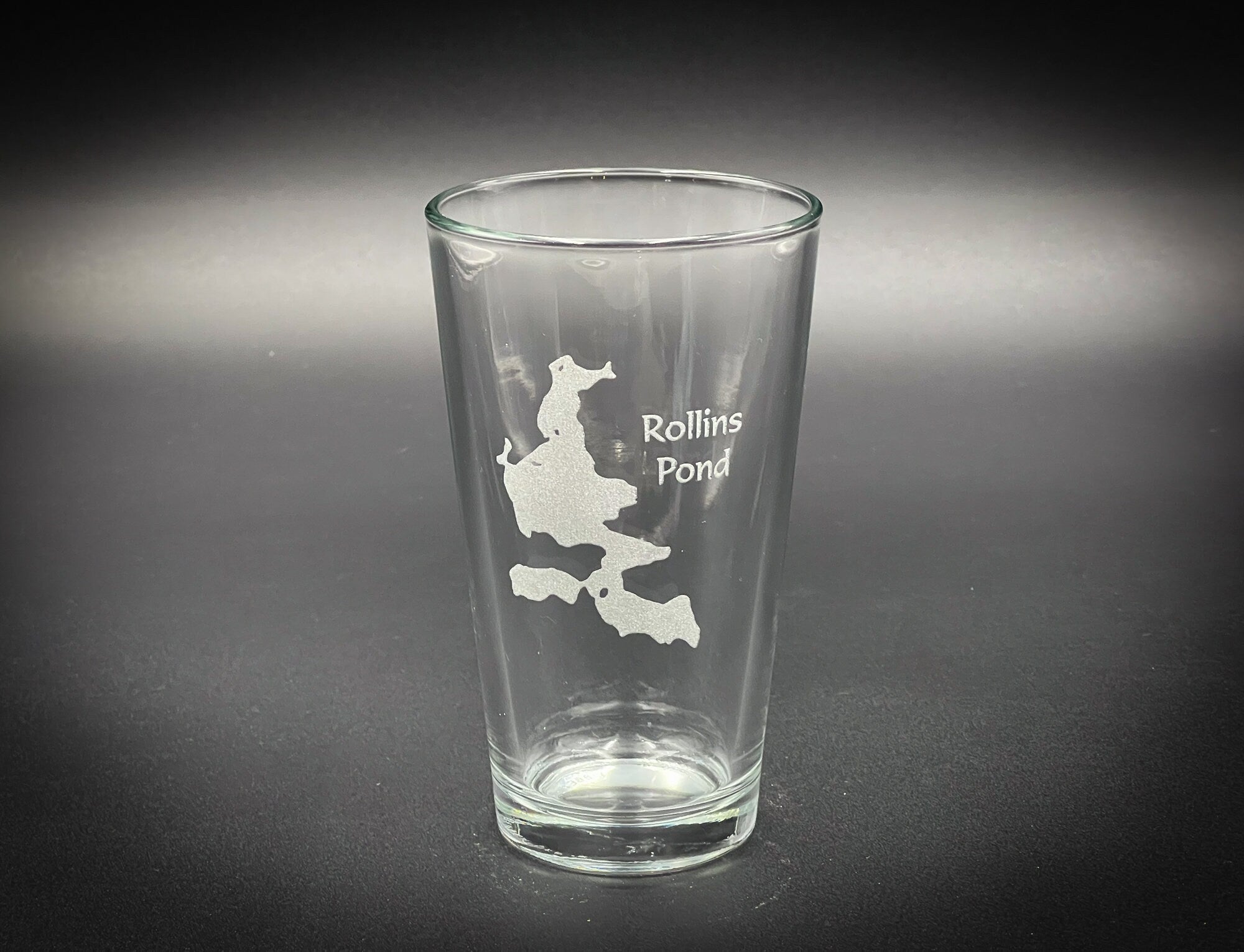Rollins Pond New York - Adirondack lakes - Laser engraved pint glass