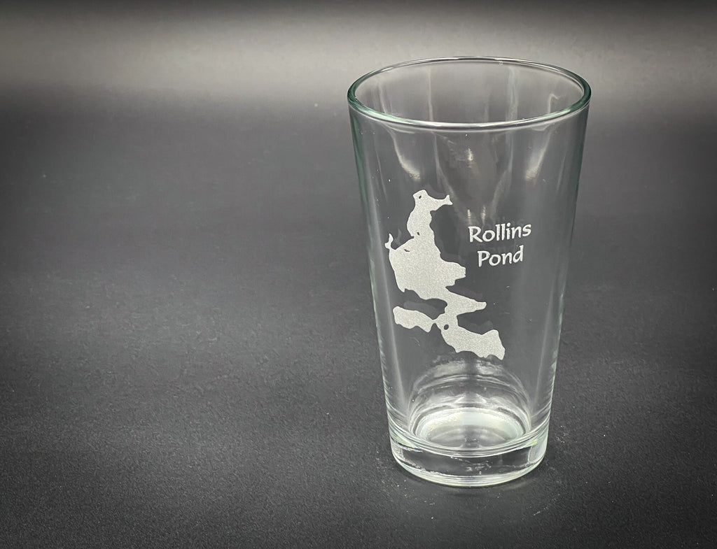 Rollins Pond New York - Adirondack lakes - Laser engraved pint glass