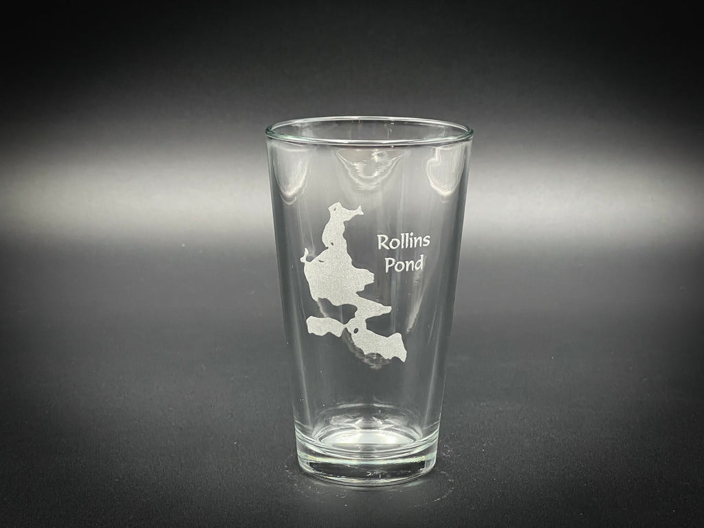 Rollins Pond New York - Adirondack lakes - Laser engraved pint glass
