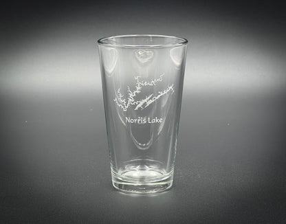 Norris Lake Tennessee Pint Glass - Lake Gift - Laser engraved pint glass