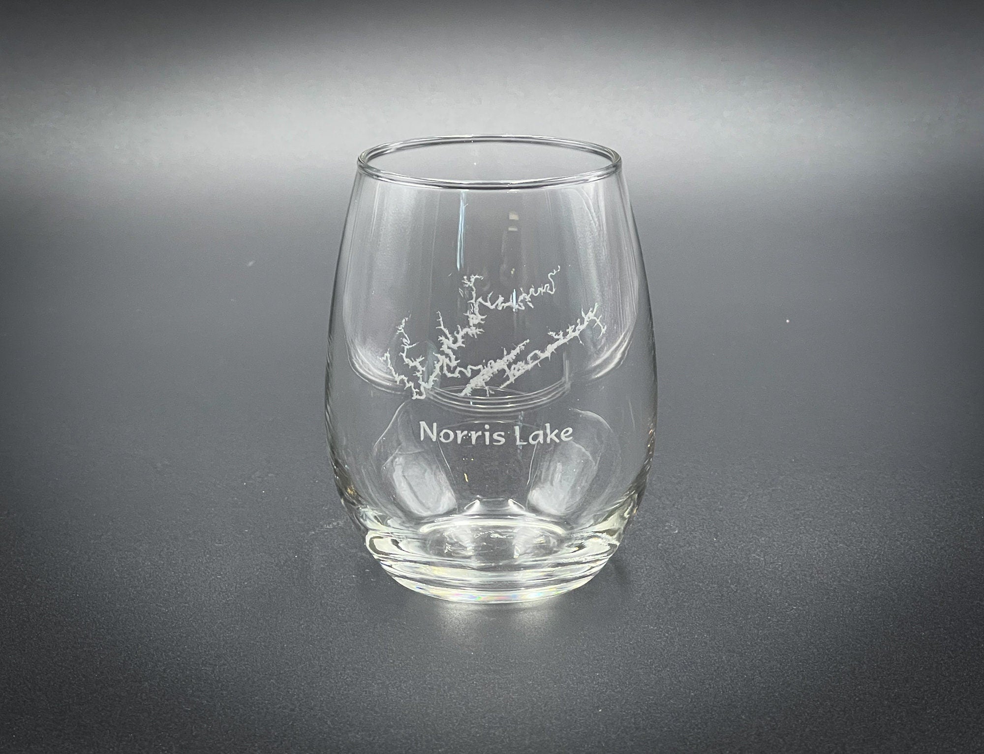 Norris Lake Tennessee - 15 oz Stemless Wine Glass - Lake Life Gift