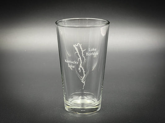 Kentucky Lake and Lake Barkley Kentucky - Lake Life - Laser engraved pint glass