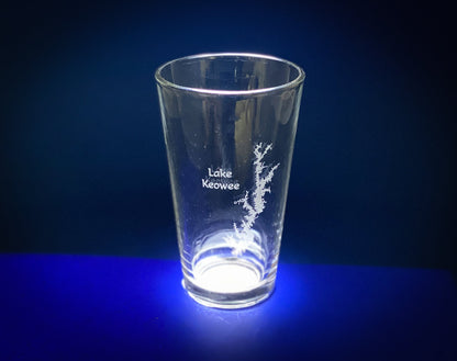 Lake Keowee South Carolina Lake LIfe - Laser engraved pint glass