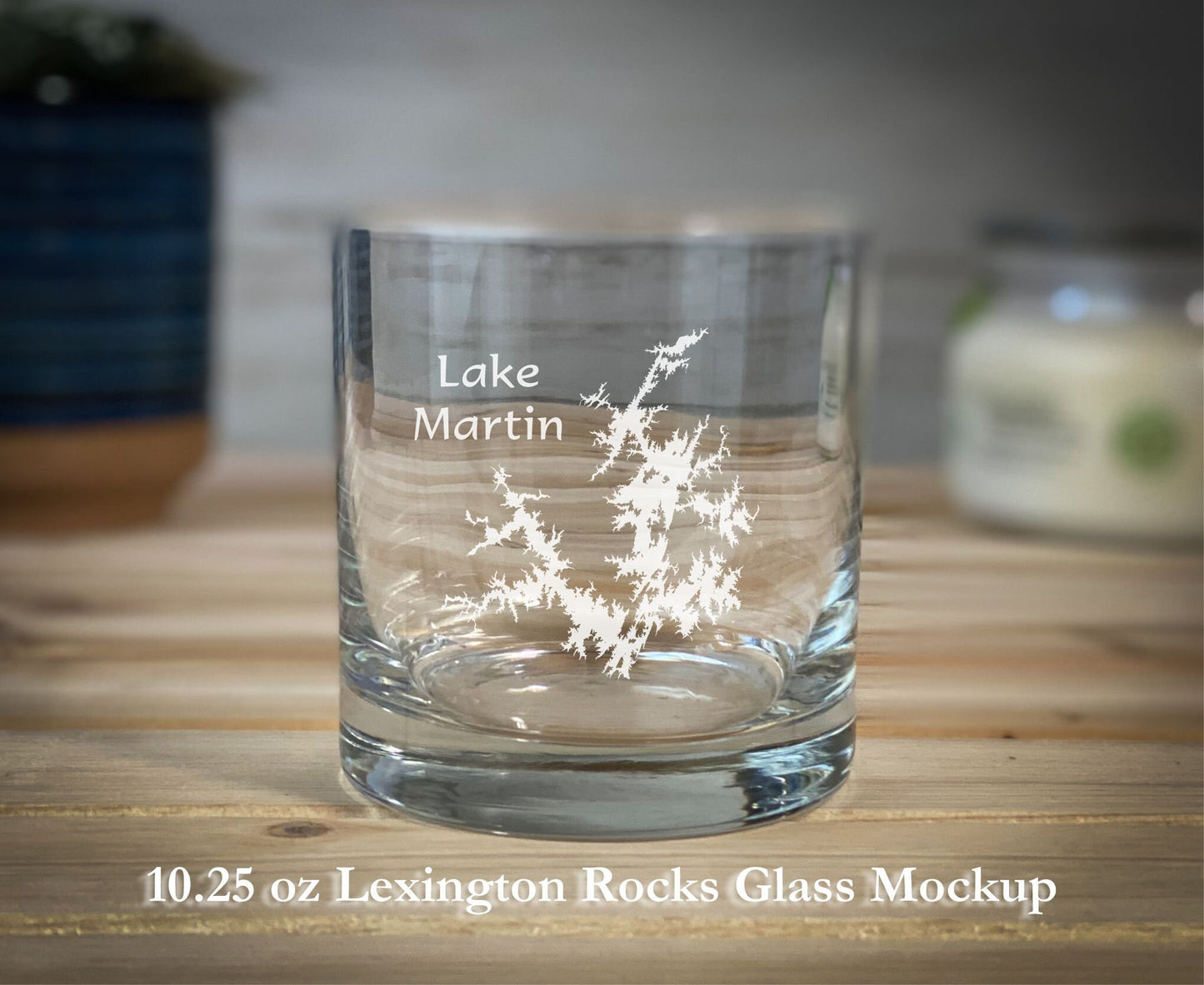 Lake Martin Alabama - Etched 10.25 oz Rocks Glass