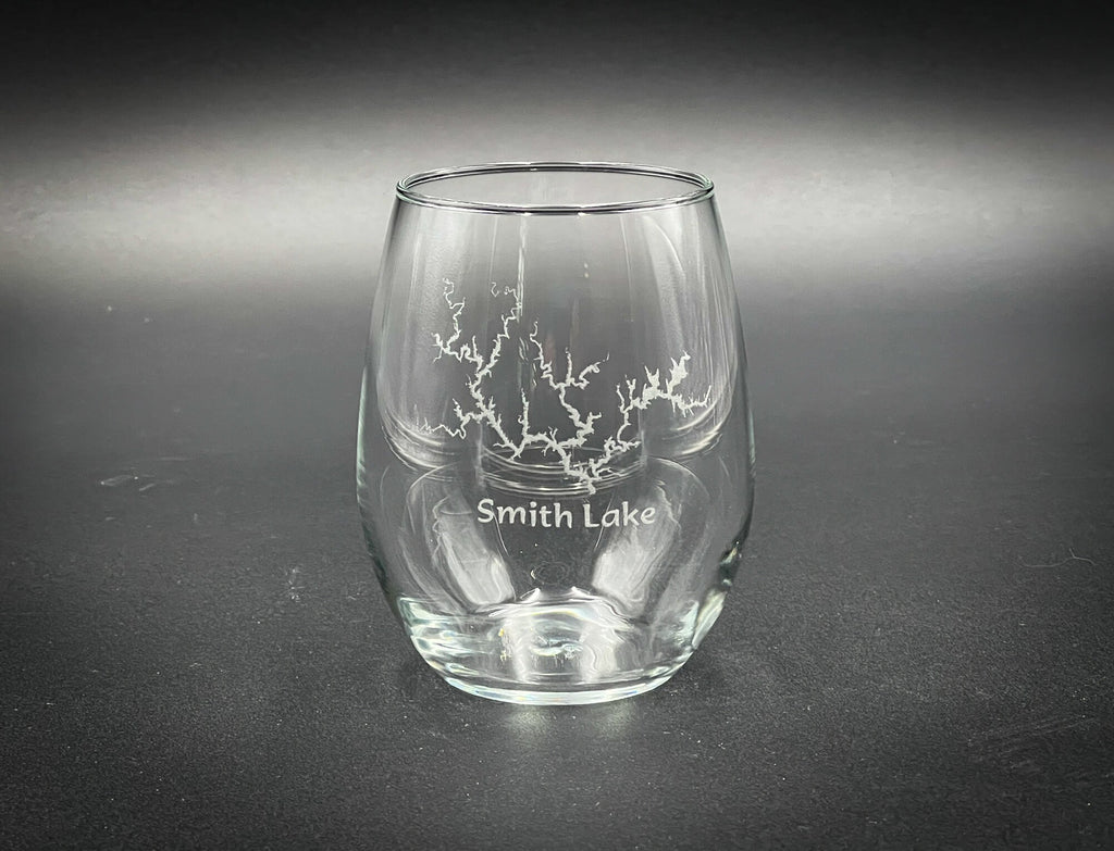 Lewis Smith Lake Alabama - 15 oz Stemless Wine Glass - Lake Life Gift