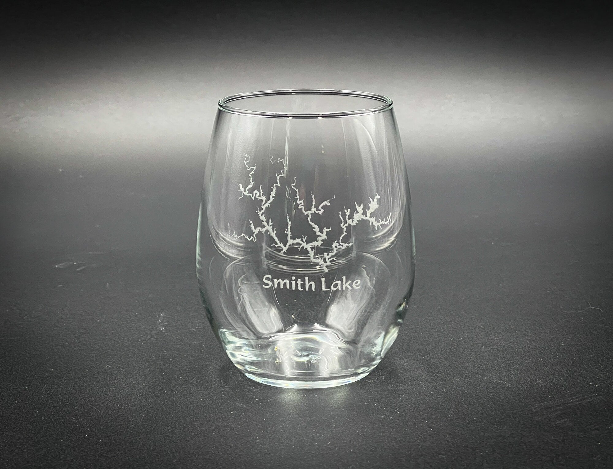 Lewis Smith Lake Alabama - 15 oz Stemless Wine Glass - Lake Life Gift