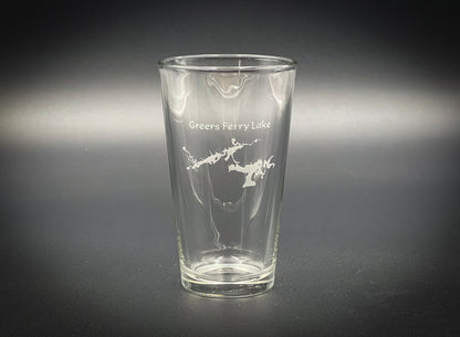 Greers Ferry Lake Alabama Pint glass - Laser Engraved