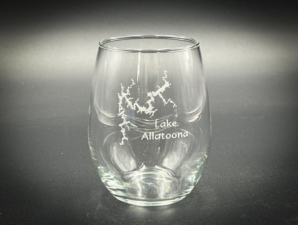 Lake Allatoona Georgia - 15 oz Stemless Wine Glass - Lake Life Gift