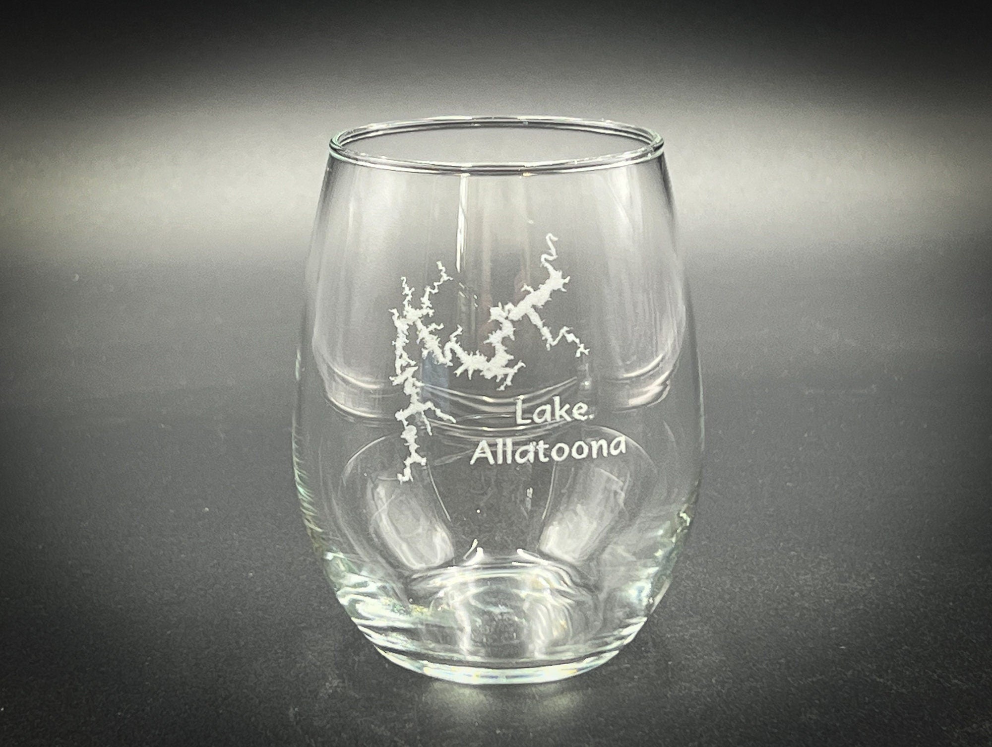 Lake Allatoona Georgia - 15 oz Stemless Wine Glass - Lake Life Gift