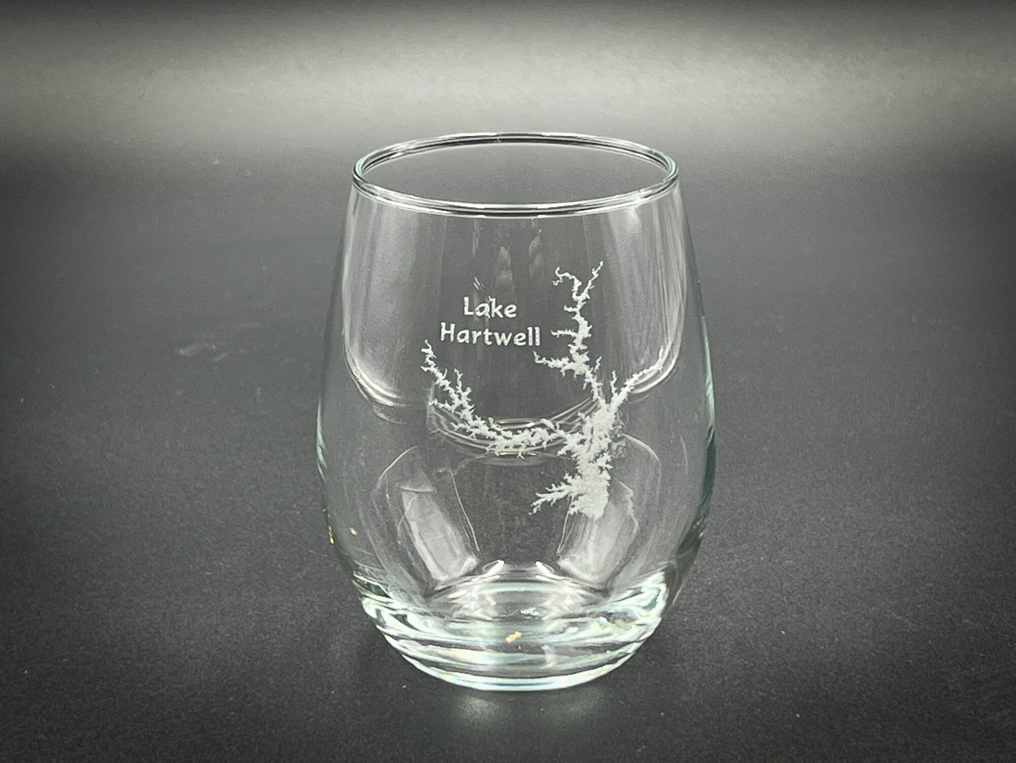 Lake Hartwell Georgia - 15 oz Stemless Wine Glass - Lake Life Gift
