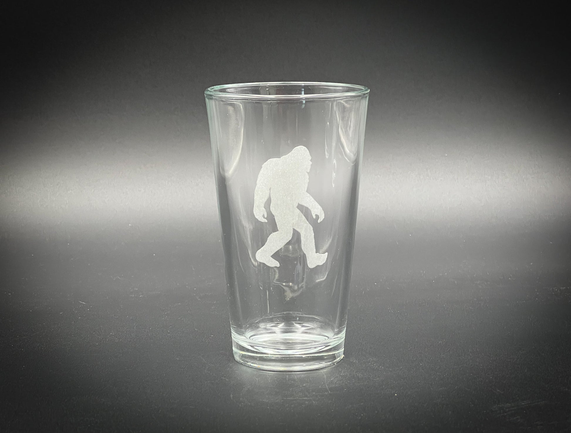 Bigfoot - Laser engraved pint glass - dishwasher safe!
