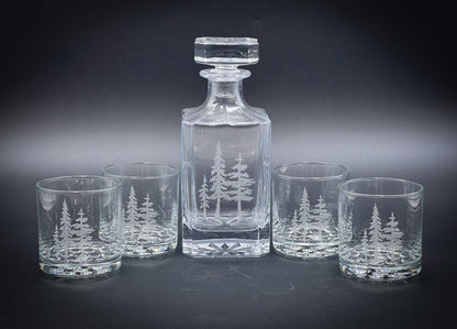 Whiskey decanter and glass set