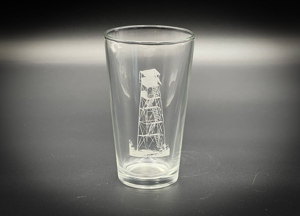 Firetower pint glass