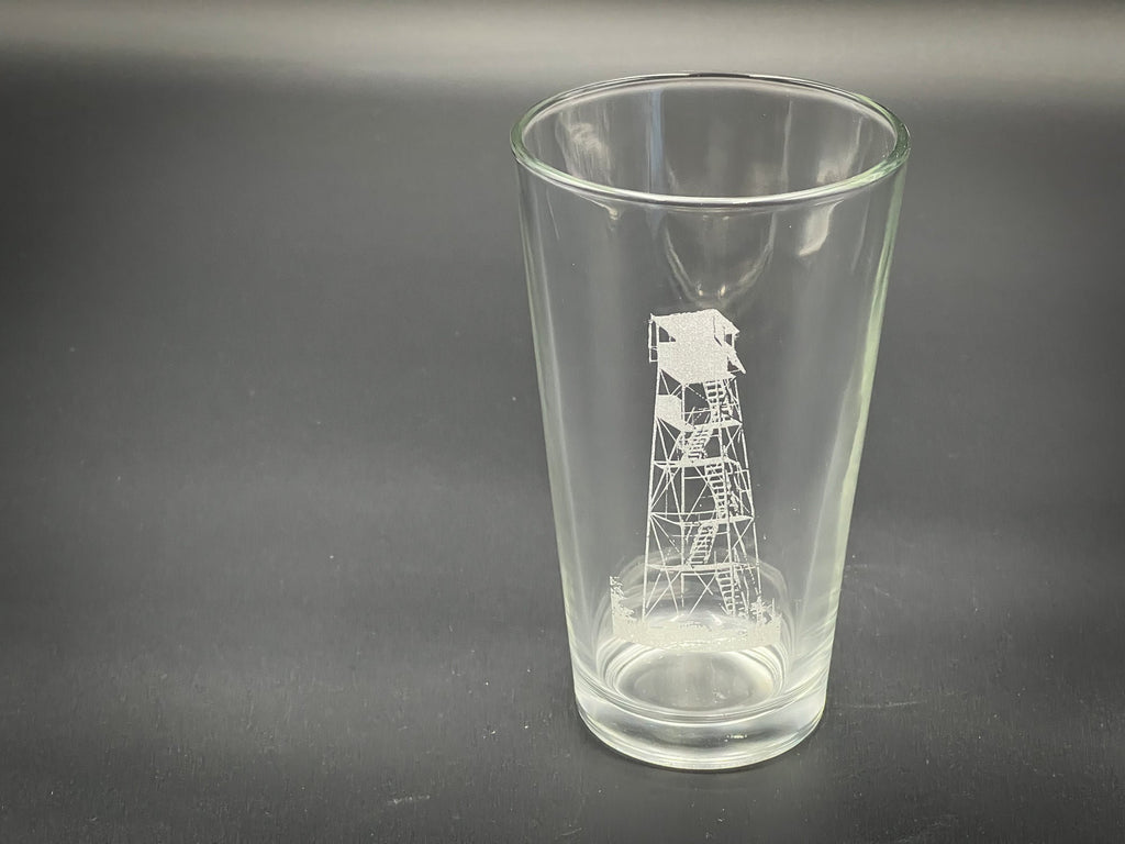 Firetower pint glass